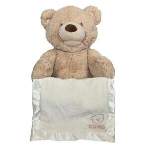 GUND BABY PEEK‑A‑BOO BEAR 11" BEIGE STUFFED ANIMAL – ANIMATED TALKING PLUSH